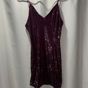 Forever 21 Burgundy Sequin Mini Dress